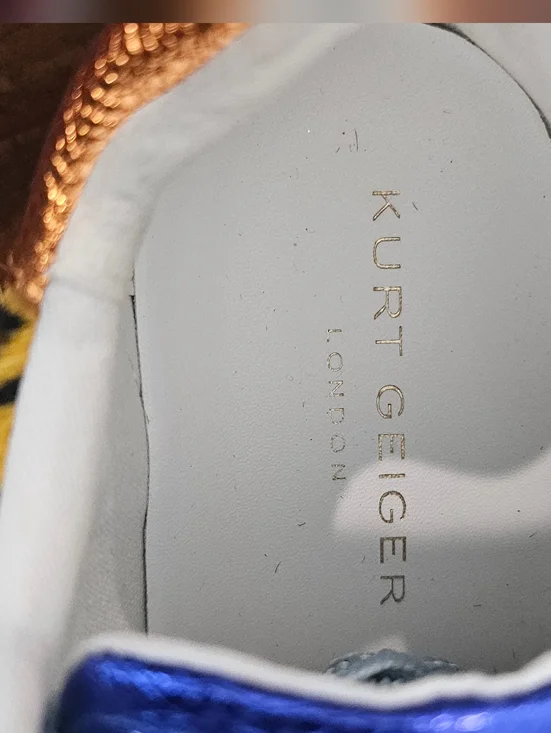 Kurt Geiger Womens Multicolor Leopard-Panel LowTop Sneakers/Shoes Sz 5.5, 6, 6.5 - Picture 6 of 10